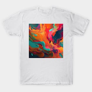 Multicolored Oil Paint T-Shirt